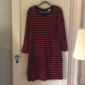 Gap red and navy striped cotton dress.